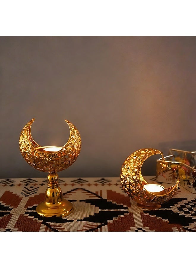 2-Pieces Set Cut-Out Iron Candle Holder, Incense Burner, Candlestick, Home Decor Centerpiece Suitable for Home, Office, Giving Gifts - Image 3